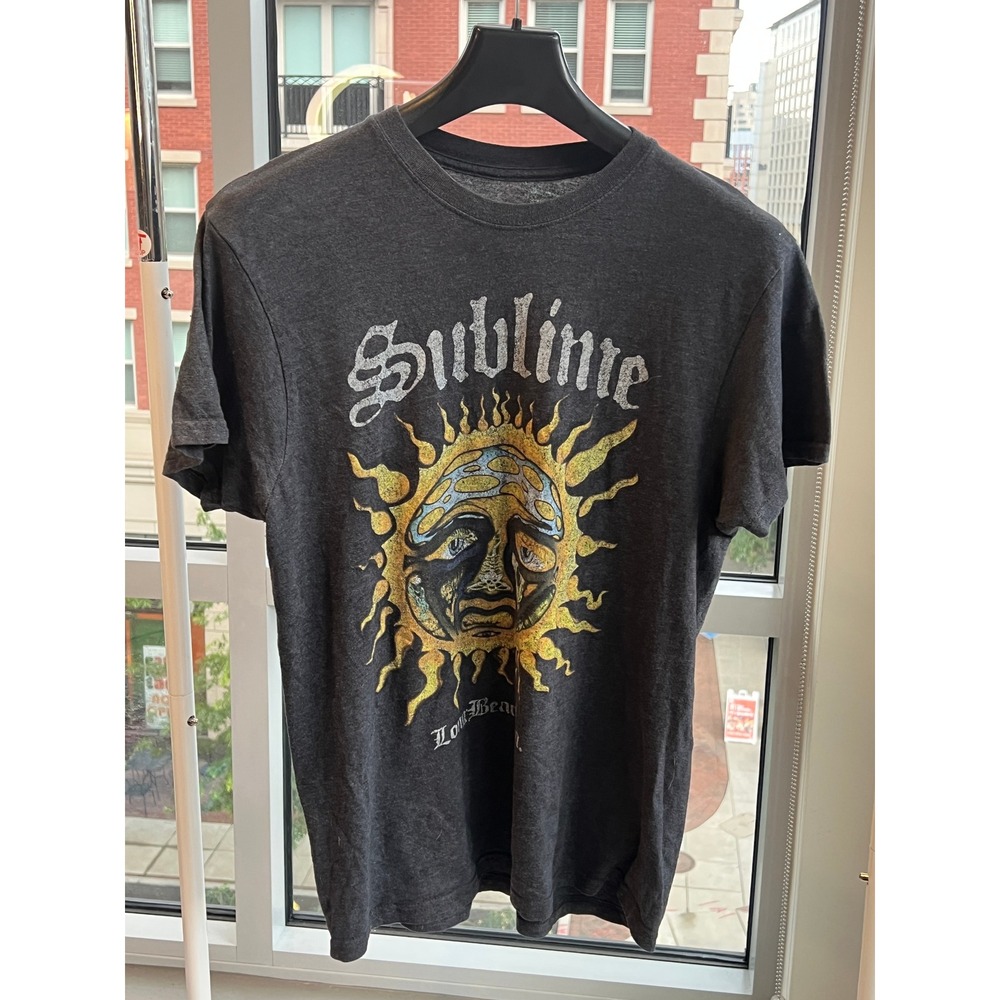 Sublime Band T-Shirt Charcoal Heather Gray Sun Graphic Long Beach Mens Medium